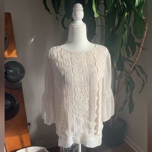 LOFT lace trimmed blouse